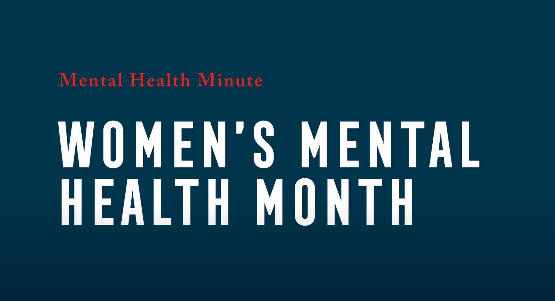 Women's Mental Health Month